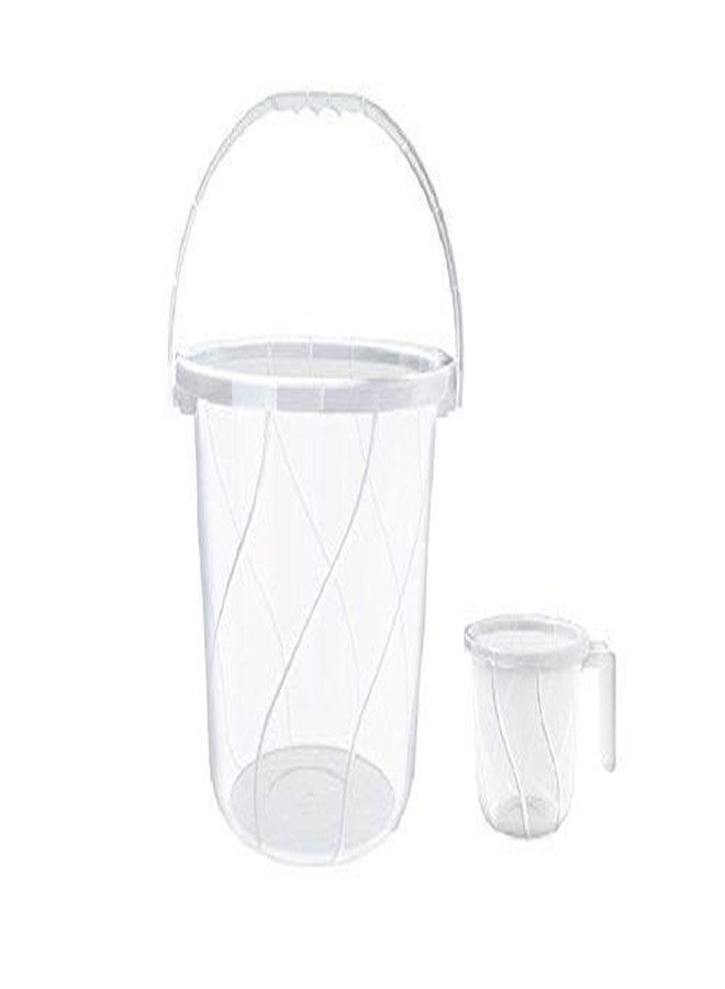 Milton Plastic Orbit Transparent Bucket and Matching Mug (18 L, Clear) - Image 1